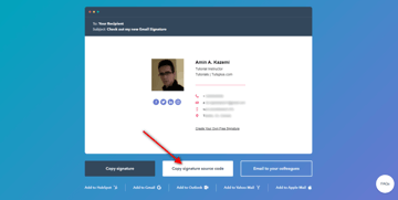 Your signature preview on HubSpot email signature builder